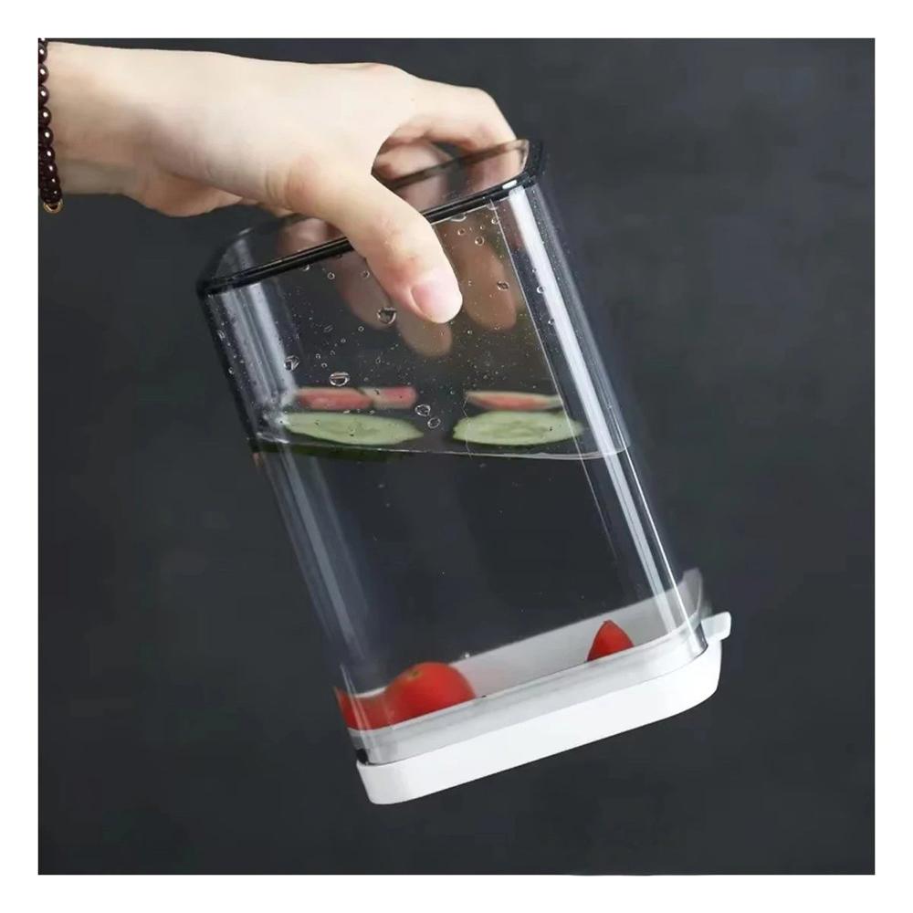 Frasco Acrilico Organizador Cocina Tapa Blanca Punto Plomo 1100ml Y notas