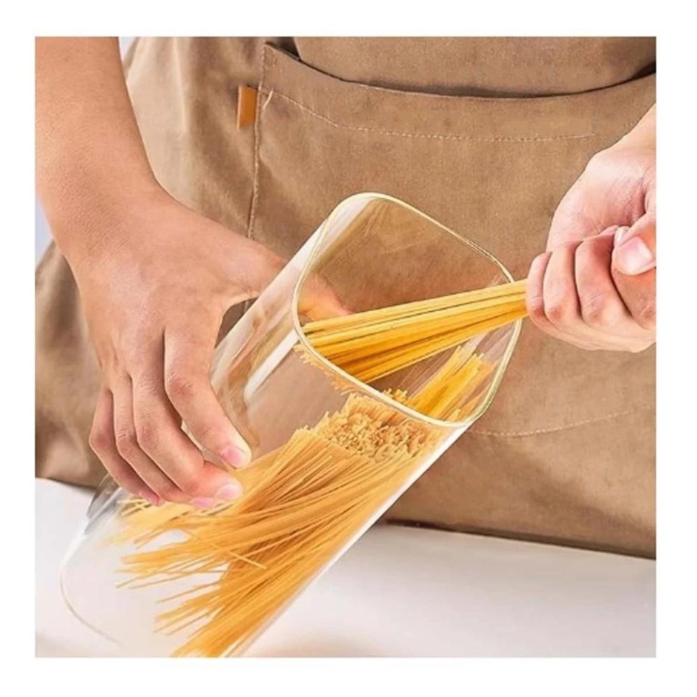 Frasco De Acrilico Con Tapa De Bambu Transparente 1900ml