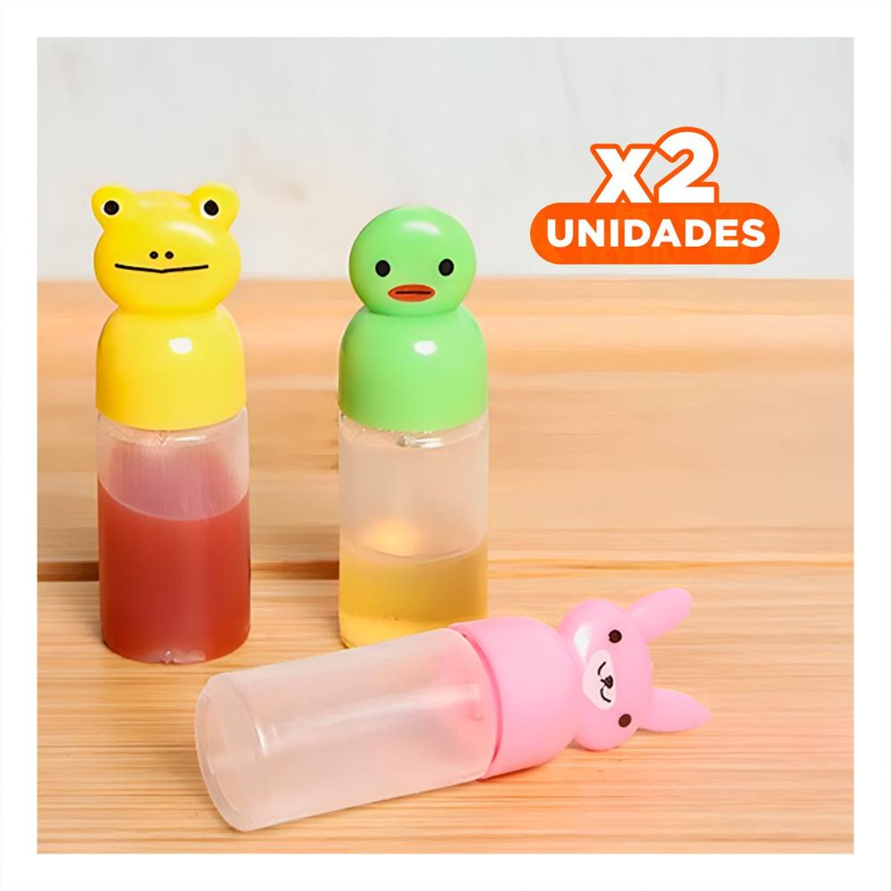 Pack2 Frasco Mini Cremero con Animalitos para Leche y Postres Set 3