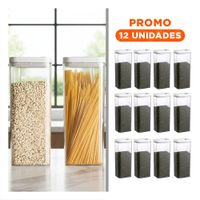 Pack12 Dispensador Acrilico Para Productos Secos Tapa Blanca Punto Plomo 1900ml