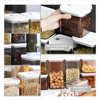 Frasco Acrilico Organizador Cocina Tapa Blanca Punto Plomo 1900ml Y Ligas Regalo