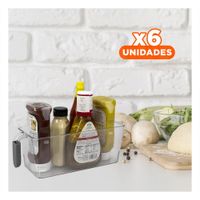 Pack6 Modulo Multiuso Rectangular con Asa para Refrigerador Plomo YPapel Regalo