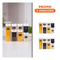 Pack2 Recipiente Acrílico Contenedores 7 Piezas Transparente para Almacenaje Y Regalo Sticker
