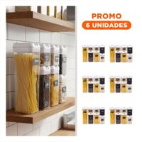 Pack6 Contenedor Acrílico 7 Piezas Transparente Portátil para Cocina Y Regalo Sticker