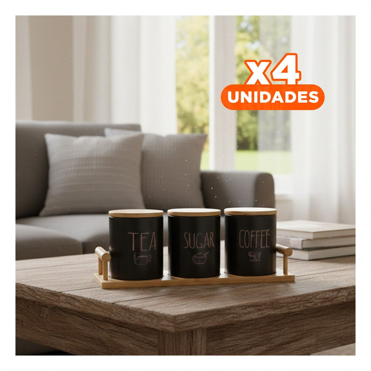 Pack4 Estante Portacontenedores con Tapa que Mantiene Productos Frescos Y Regalo Sticker