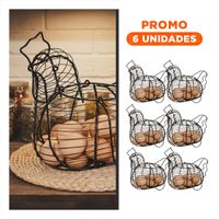 Pack6 Recipiente para Huevos con Asa Negro con Gallina Cocina Hogar y Regalo Sticker