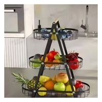 Frutero para Colocar Frutas y Mantener Cocina Ordenada Negro Y notas
