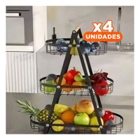 Pack4 Centro de Mesa Triangular para Exhibir Frutas y Decorar Hogar Negro Y Regalo Sticker