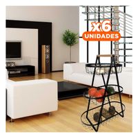 Pack6 Centro de Mesa Triangular para Frutas durante Reuniones Negro Y Papel Regalo