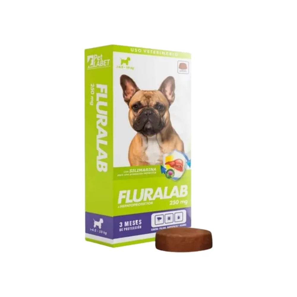 FLURALAB 4.5 A 10 KG ANTIPULGAS 3 MESES CON HEPATOPROTECTOR
