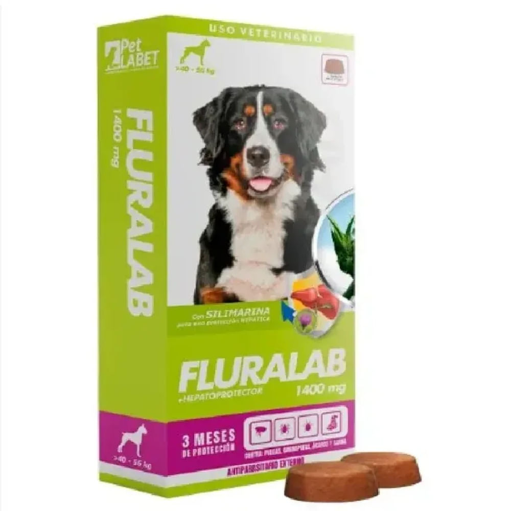 FLURALAB 40 A 56 KG ANTIPULGAS 3 MESES CON HEPATOPROTECTOR