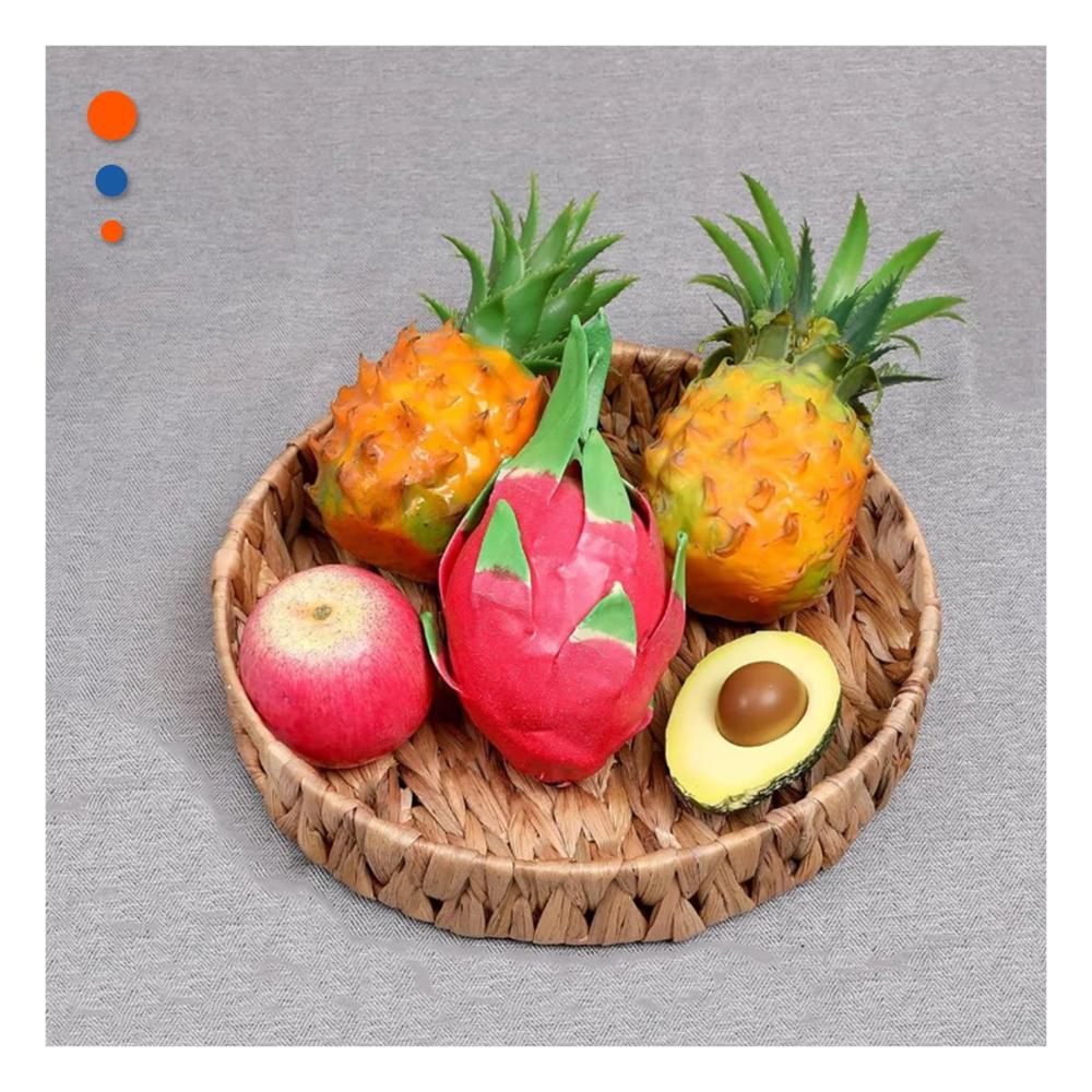 Cesta tejida circular Grass 27x4cm para Decoracion y Hogar Festivo Mostaza