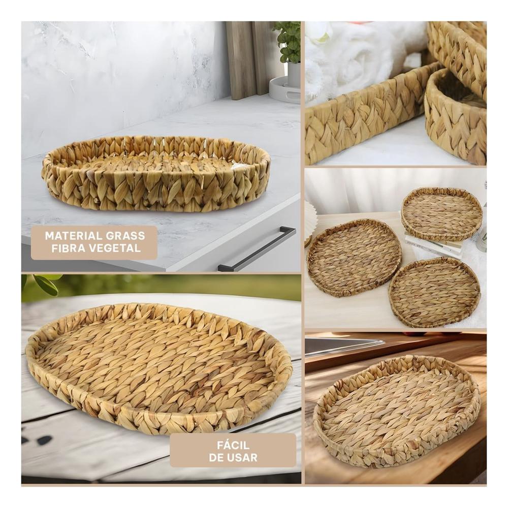 Contenedor tejido ovalado Grass 29x20x4.5cm mostaza para decorar hogar y oficina Y Ligas Regalo