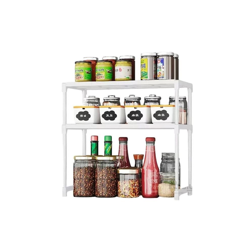 Estante de Cocina 2 Niveles Blanco Compacto y Funcional para Cualquier Espacio Y Regalo Sticker