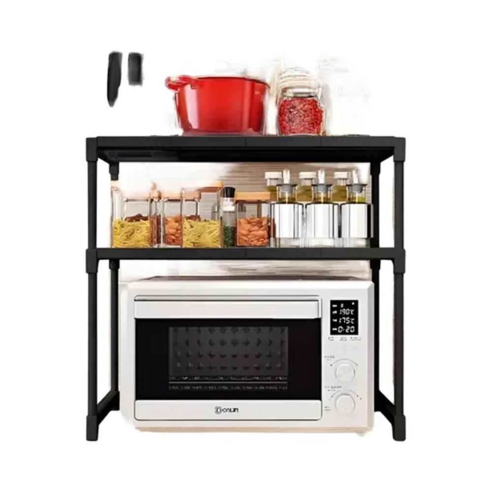 Estante de Cocina 2 Niveles Negro Compacto y Funcional para Cualquier Espacio Y Regalo Sticker