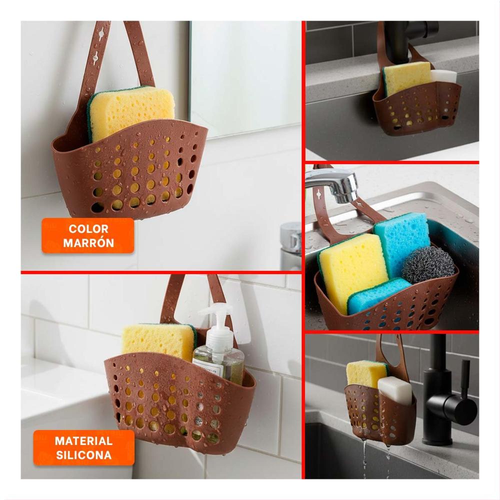 Canasta Colgante Marron para Mantener el Bano Ordenado 19x15cm Y Ligas Regalo