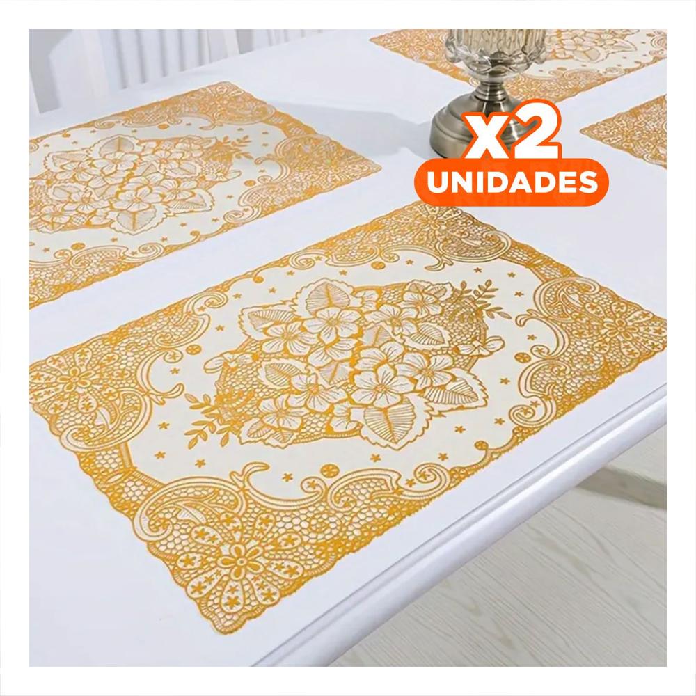 Pack2 Cubierta Decorativa Dorado con Diseño de Flores para Hogar Festivo YPapel Regalo