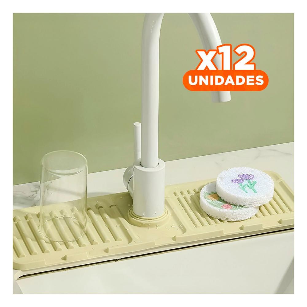 Pack12 Accesorio Flexible de Silicona para Drenaje con Rayas Plomo Y Papel Regalo