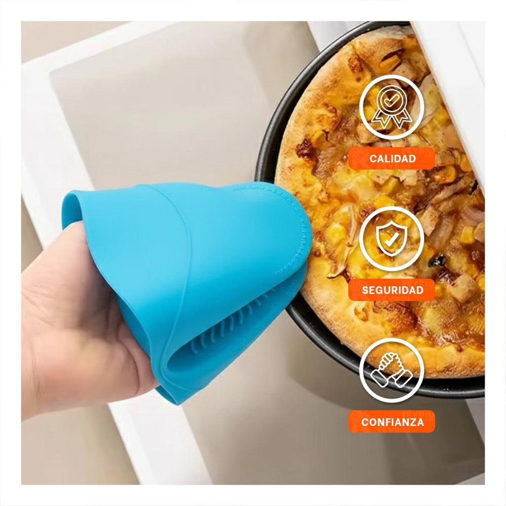 Guantes con Agarre de Silicona Celeste para Cocina y Hogar 7.3x9.5cm