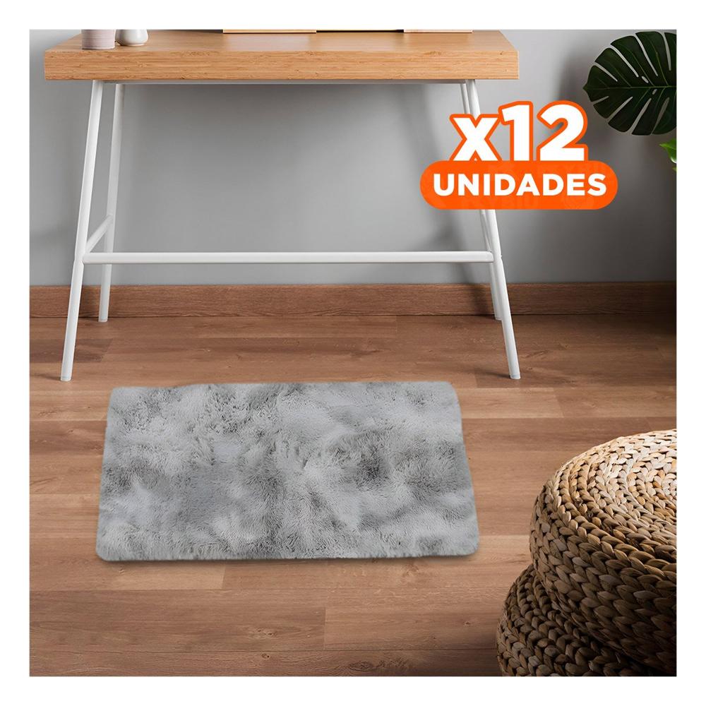 Pack12 Base Rectangular Dimensiones 40x60cm de Textura Peluche Plomo Y Papel Regalo