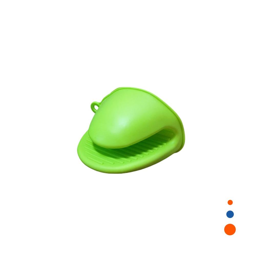 Guantes Cubiertos de Silicona Verde para Tareas de Cocina y Hogar 7.3x9.5cm Y Regalo Sticker