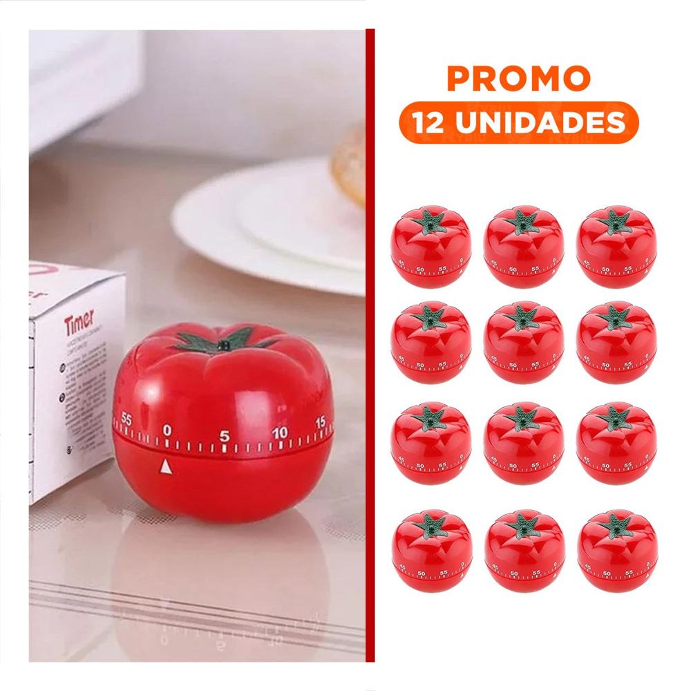 Pack12 Cronometro Cocina Tomate Rojo Practico y Sencillo de Manejar