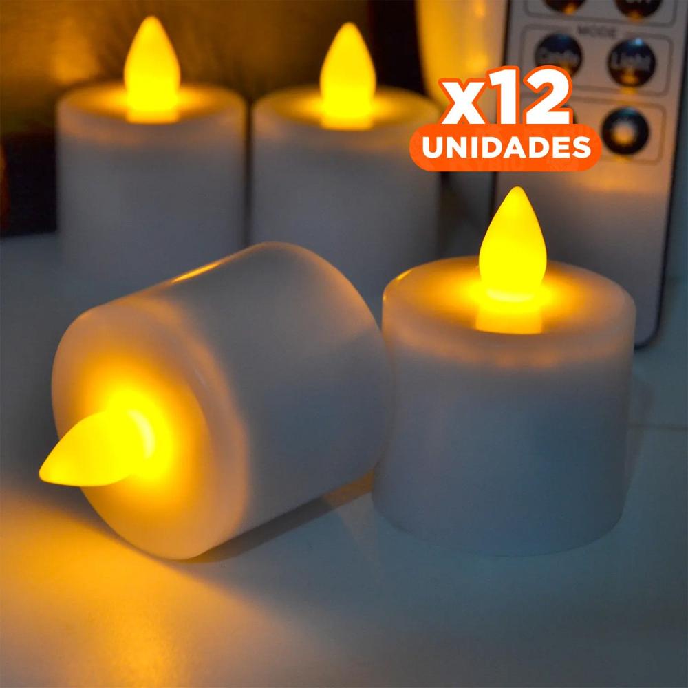 Pack12 Luces Decorativas LED con Apariencia de Vela para Uso Interior YRegalo Sticker