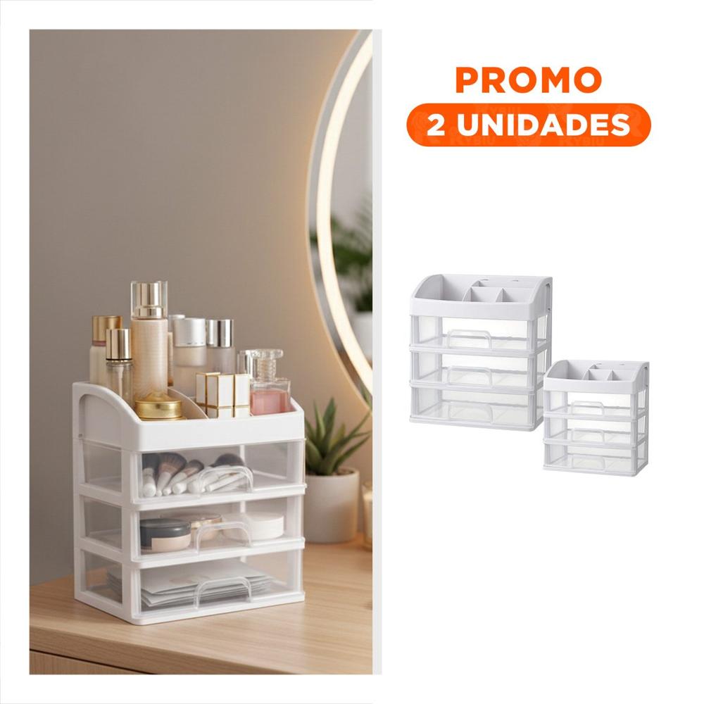 Pack2 Cajonera para Oficina en Casa con Estructura Blanca Y Regalo Sticker