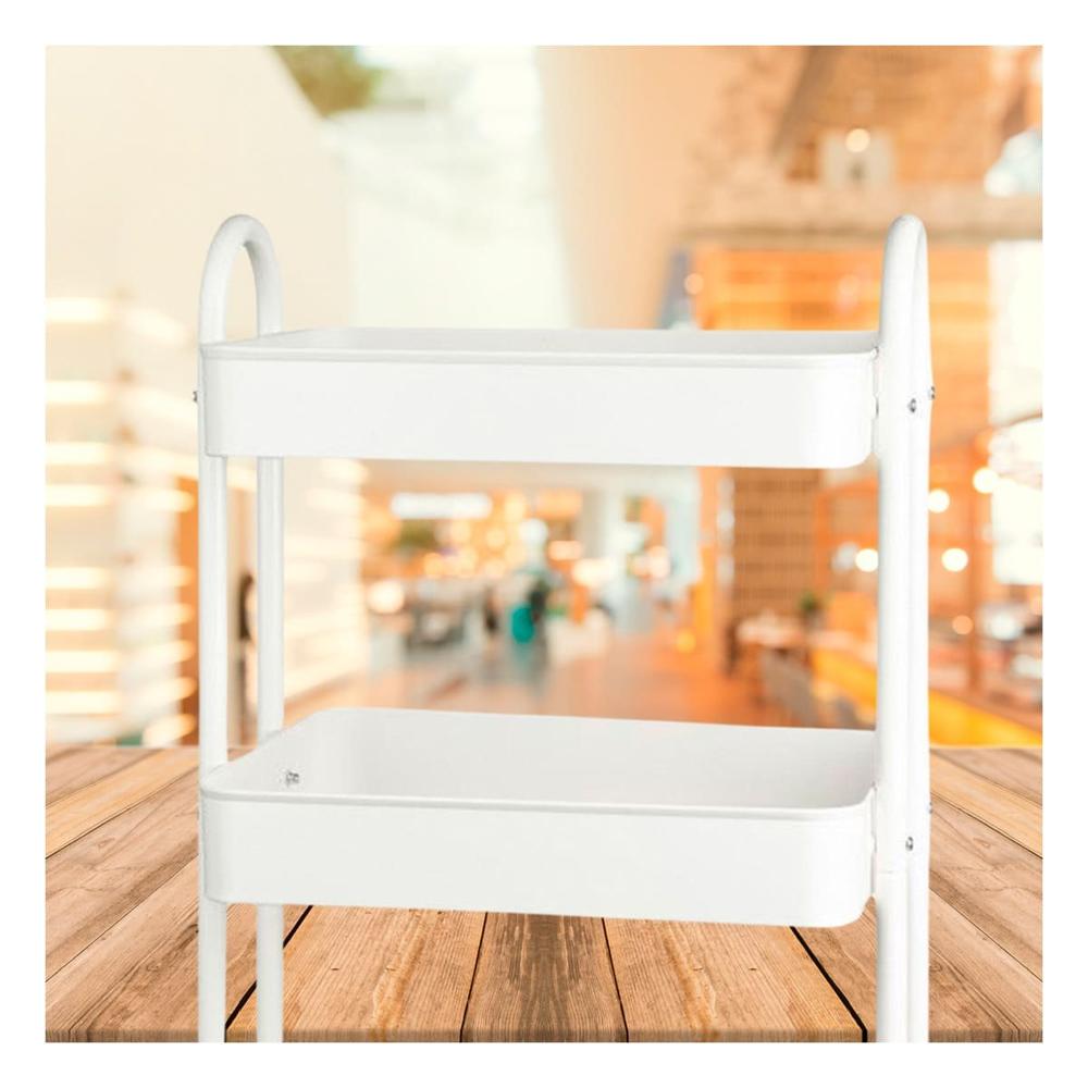 Repisa carrito 3 niveles con ruedas y asas metal blanco Y Papel Regalo
