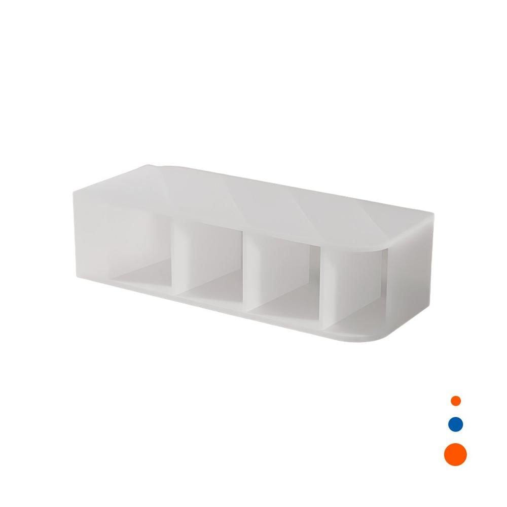 Organizador con Cuatro Espacios de Color Blanco Transparente Y Regalo Sticker