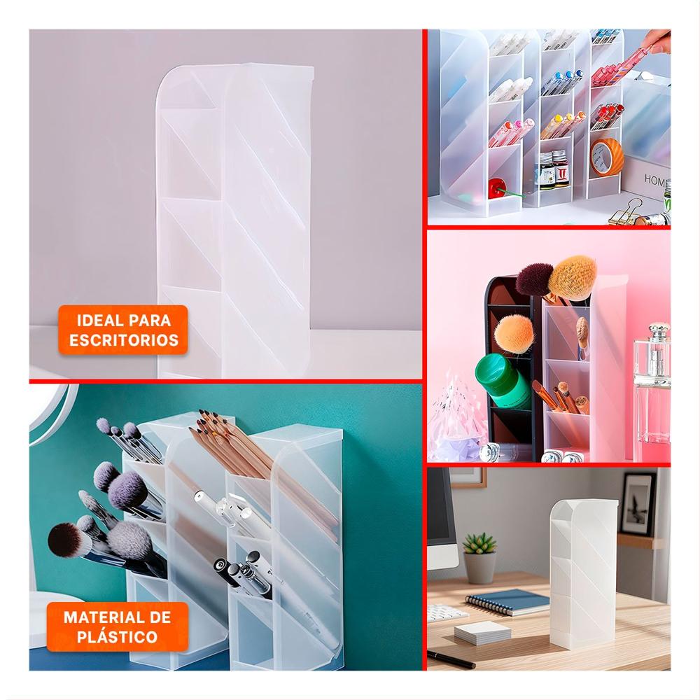 Organizador para Area Laboral con Vista Inclinada Blanco Transparente Y Ligas Regalo