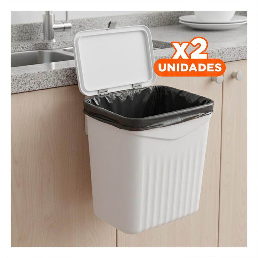 Pack2 Contenedor de Basura Blanco Colgante Compacto y Facil de Limpiar YPapel Regalo