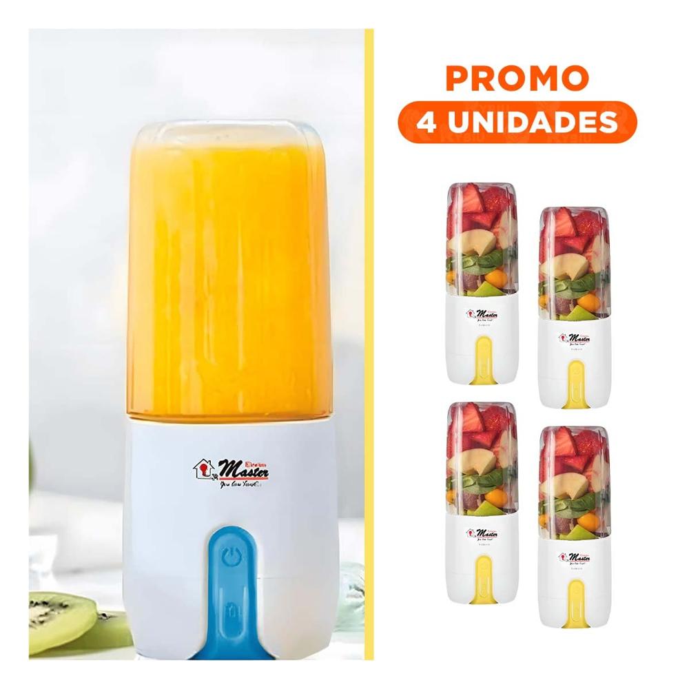 Pack4 Batidora Portatil 2 en 1 con Hojas de Acero Inoxidable Blanco