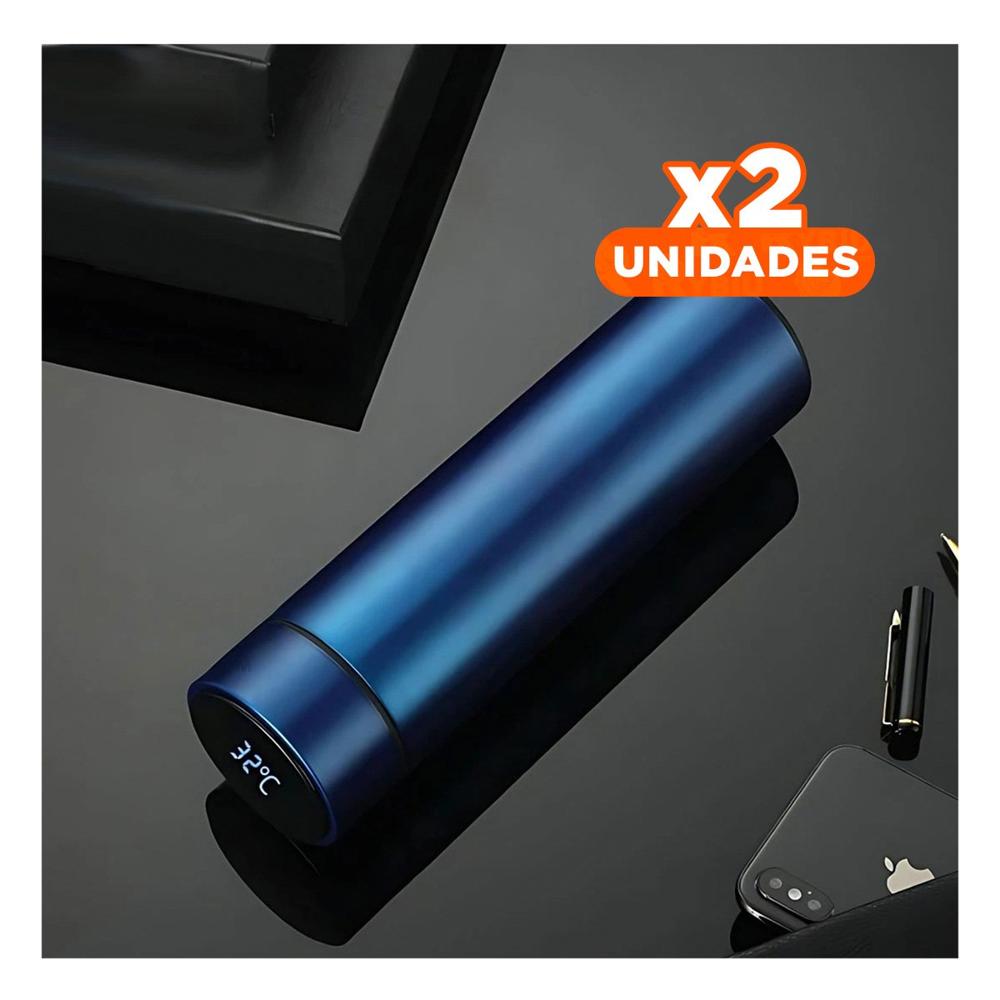 Pack2 Termo Digital Moderno 500 ml con Filtro de Te para Cafe y Te Azul