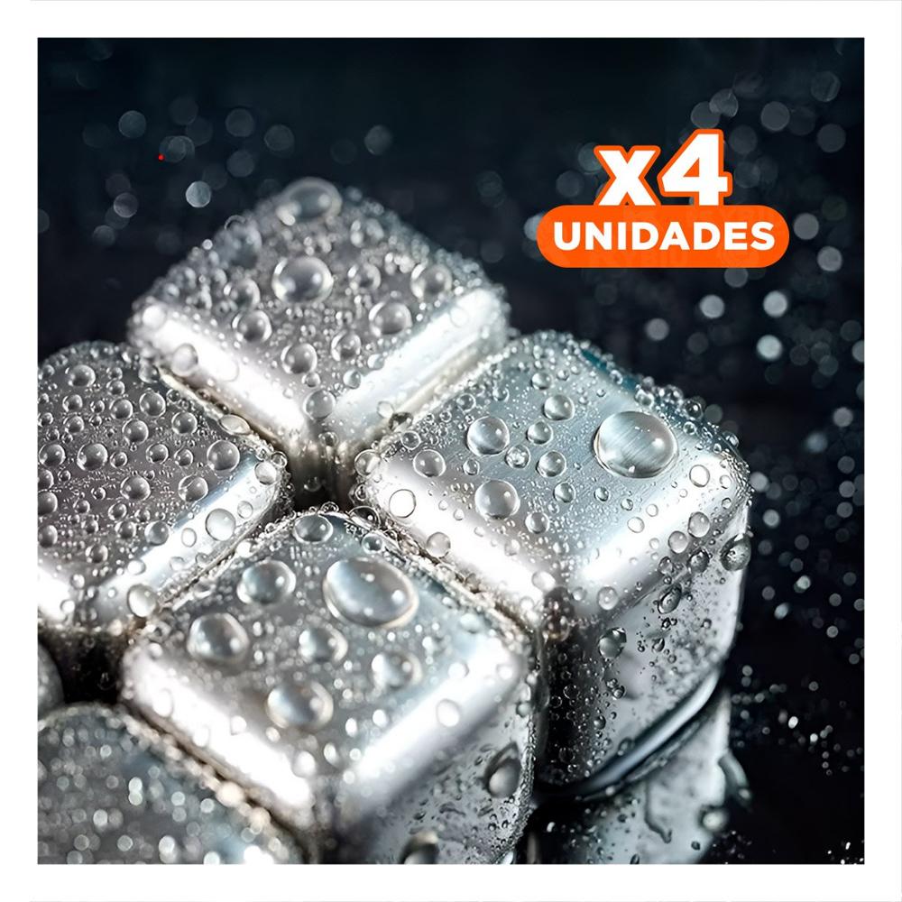 Pack4 Utensilio para enfriar bebidas con cubos de hielo reutilizables Y Papel Regalo