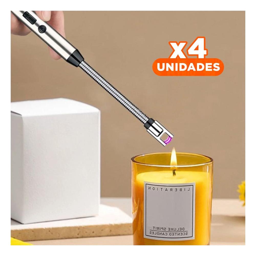 Pack4 Herramienta Funcional Recargable Plateado para Parrilla Y Papel Regalo