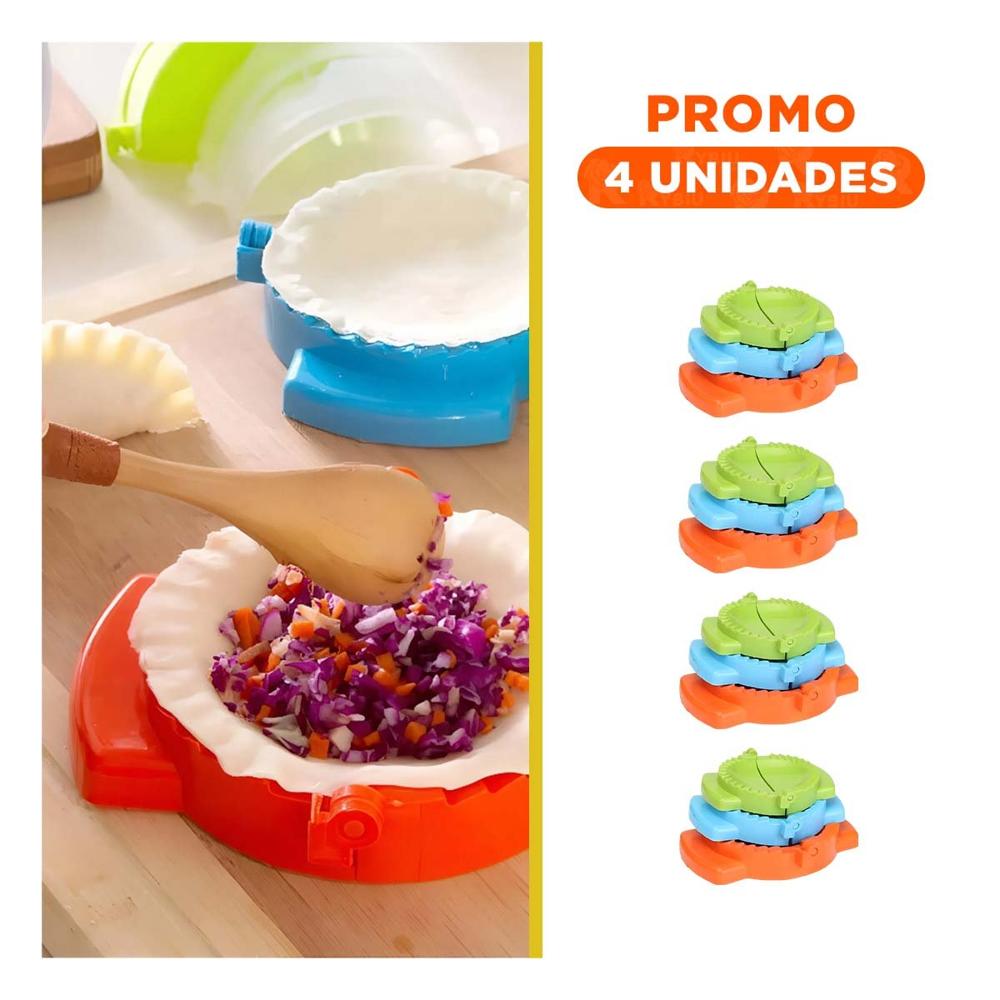 Pack4 Kit Multicolor de Empanadas Moldes en Plastico 3 Dimensiones