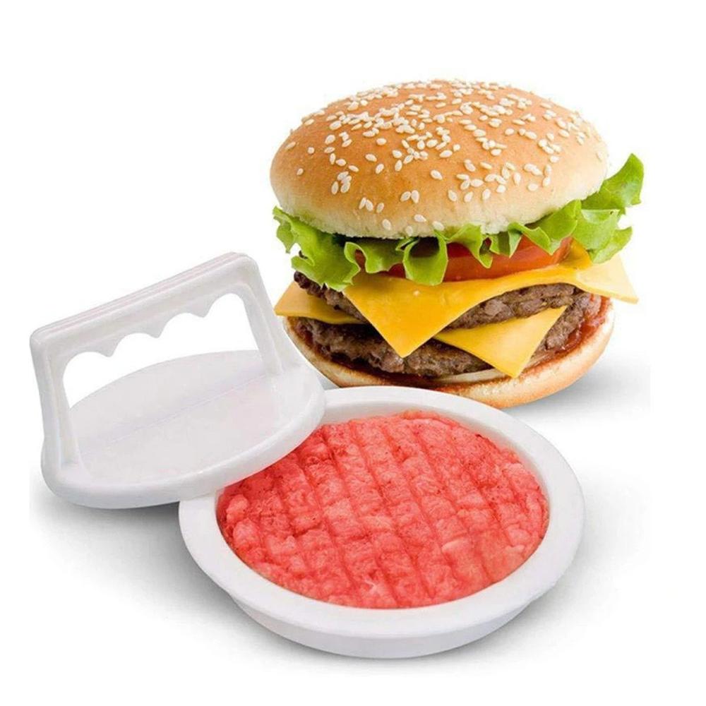 Molde Circular de Hamburguesa Color Blanco de 13.1cm Fabricado en ABS YRegalo Sticker