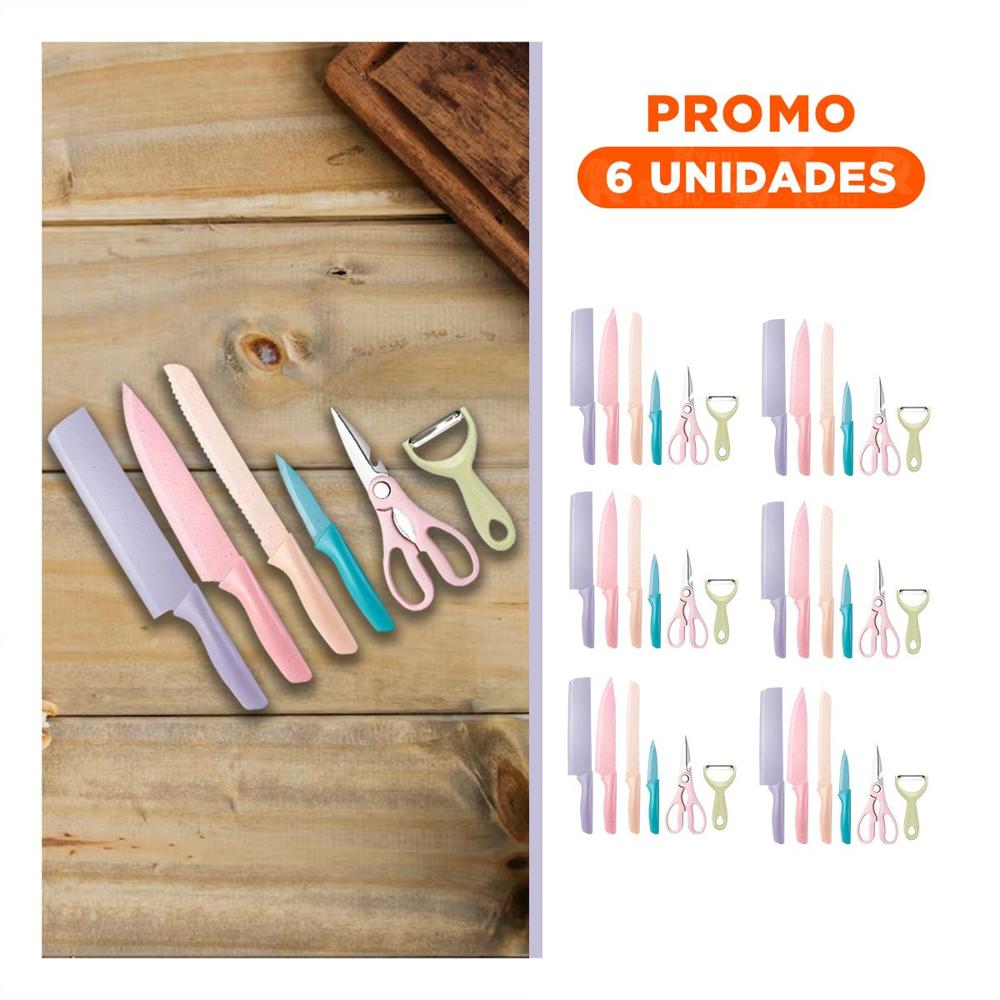 Pack6 Pack de Utensilios 6 Piezas de Colores para Cocina YRegalo Sticker