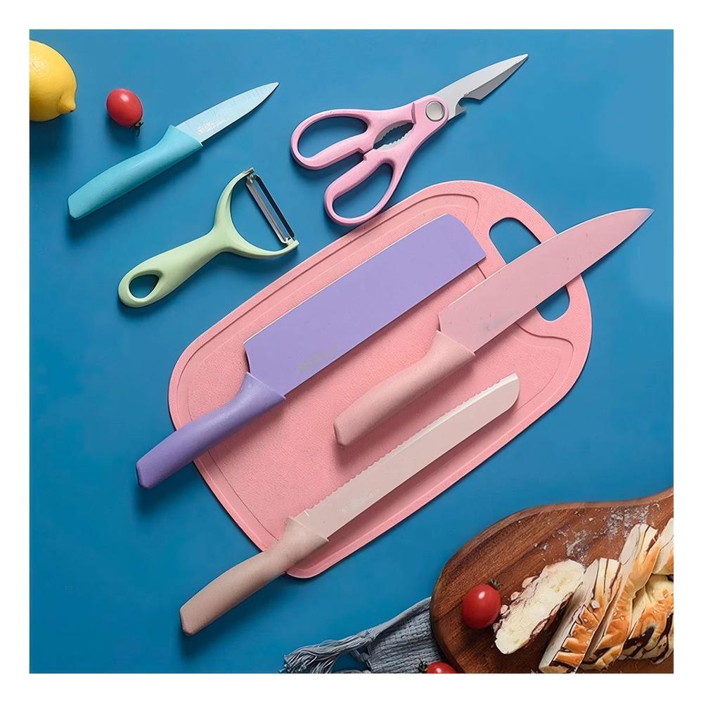 Juego de Cuchillos 6 Piezas de Colores para Cocina Moderna