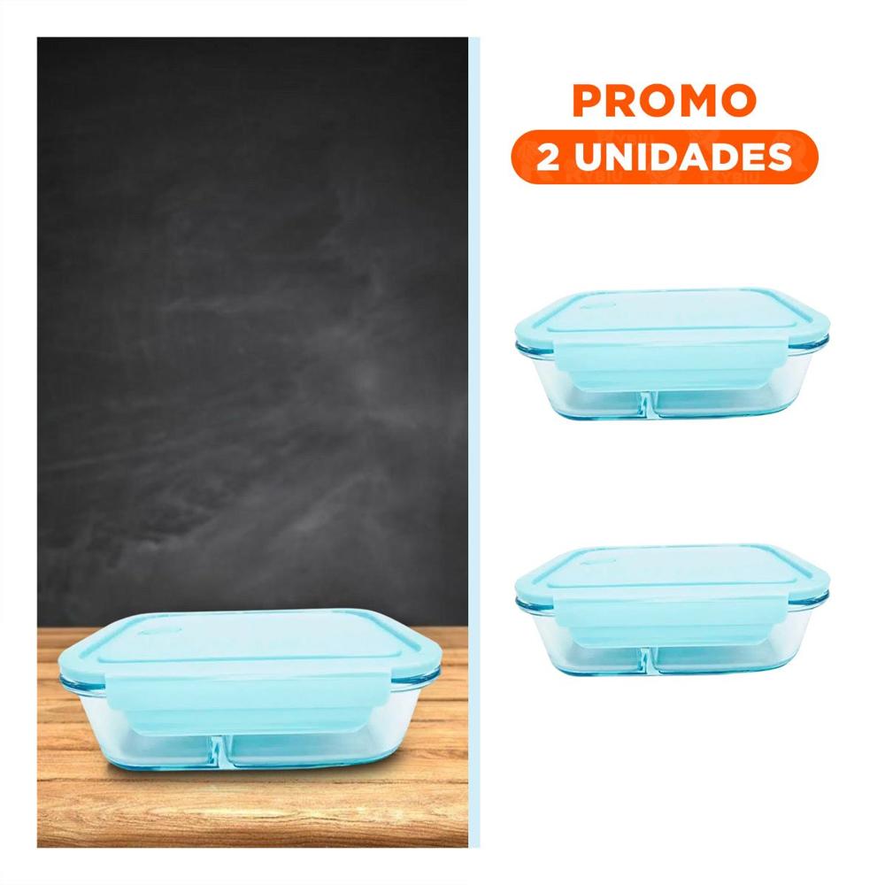 Pack2 Envase de Cocina en Vidrio con 3 Divisiones YRegalo Sticker