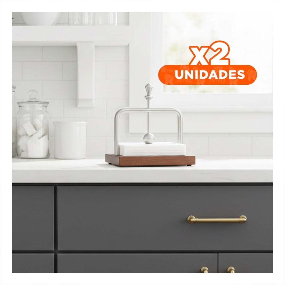 Pack2 Dispensador Vertical de Color Plateado Base Madera Funcional Y Papel Regalo