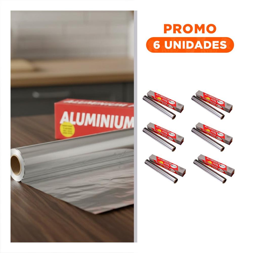 Pack6 Papel Reposteria Plateado 5m 30cm Para Hornear Y Envolver Alimentos Y Regalo Sticker