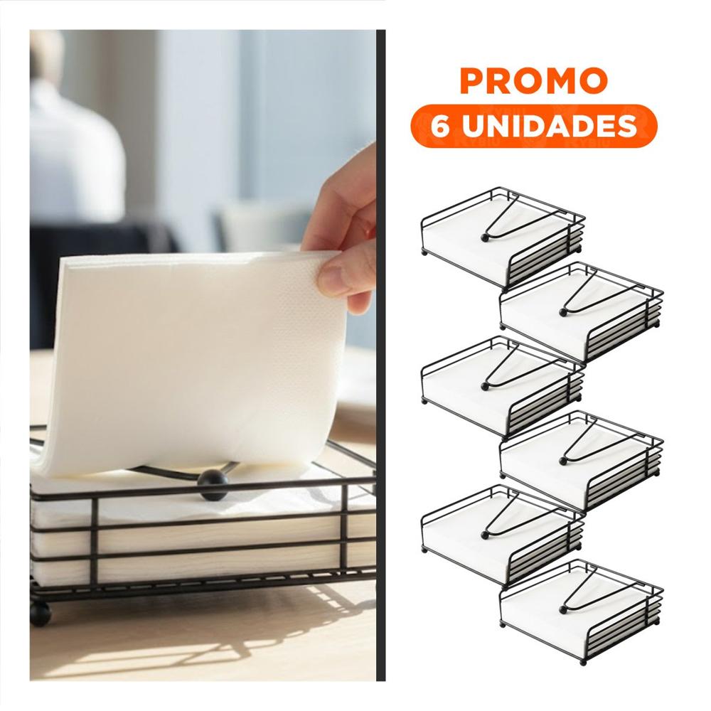 Pack6 Dispensador para Comedor de Color Negro de Hierro con Brazo Y Regalo Sticker