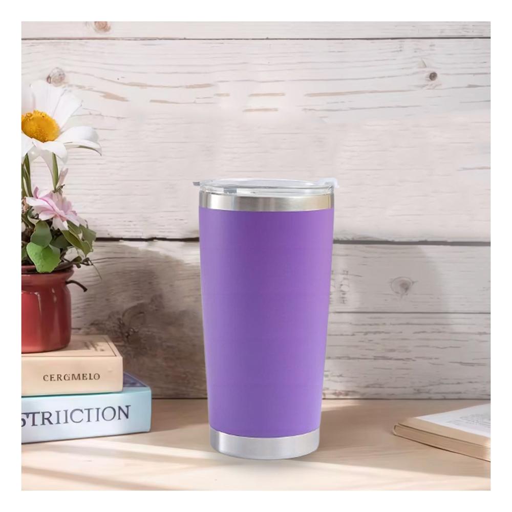 Vaso termo 600ML de Acero color Morado con Tapa y Asa para Uso Diario YPapel Regalo