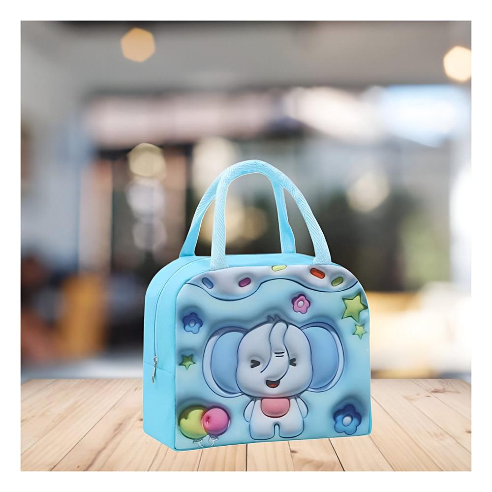 Bolsa Termica Kawaii Elefante para Guardar Snacks Diarios Celeste