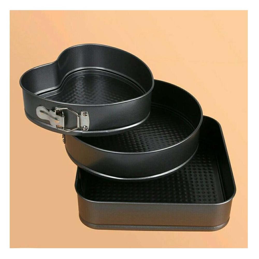 Moldes Desmontables de Horno Color Plateado con 3 Formas y Medidas Variadas para Reposteria