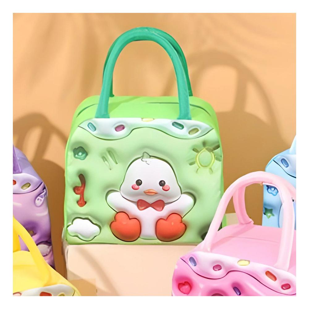 Bolsa Termica con Imagen Pato para Llevar Snacks Frescos Verde Y Papel Regalo