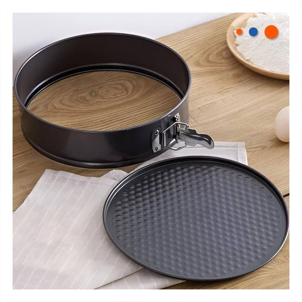 Reposteras Desmontables de Horno Plateado Set 3 Moldes Circulares Antiadherentes Y Papel Regalo