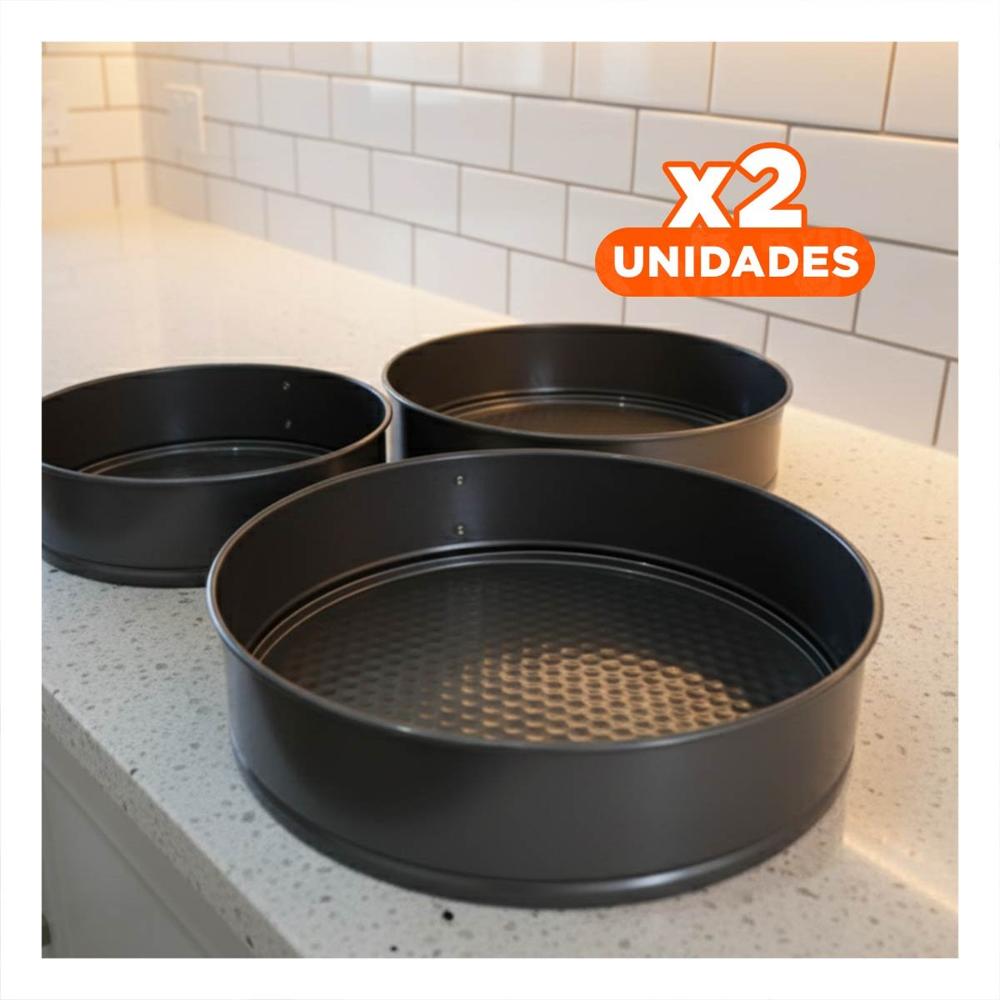 Pack2 Opcion Desmontable de Cocina Plateado 3 Moldes Circulares Y Papel Regalo
